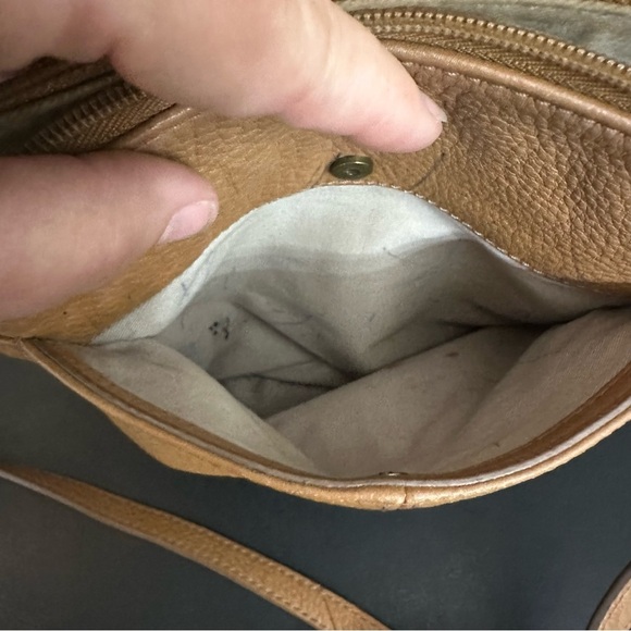 Vintage Fossil Brown Pebbled Leather Crossbody Bag Adjustable Strap Purse - Picture 15 of 15